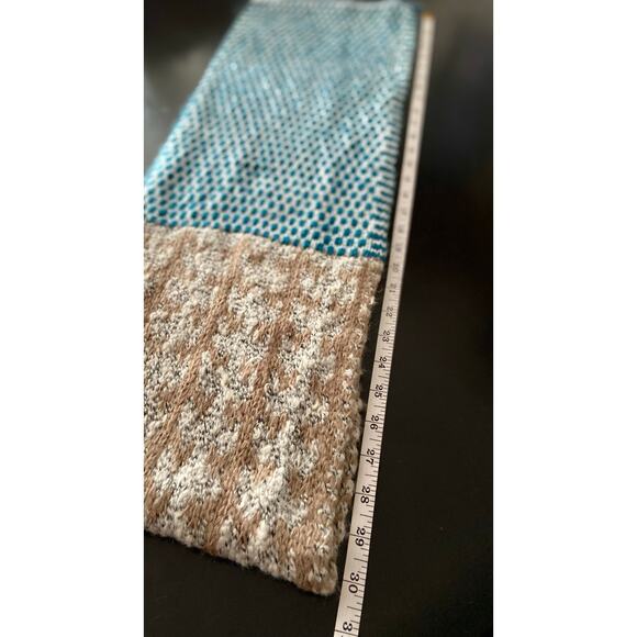 J.JILL Blue/Beige Boho Infinity Scarf sz OS - Picture 7 of 8